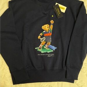 USOPEN Ralph Lauren Navy crewneck with Tennis Bear